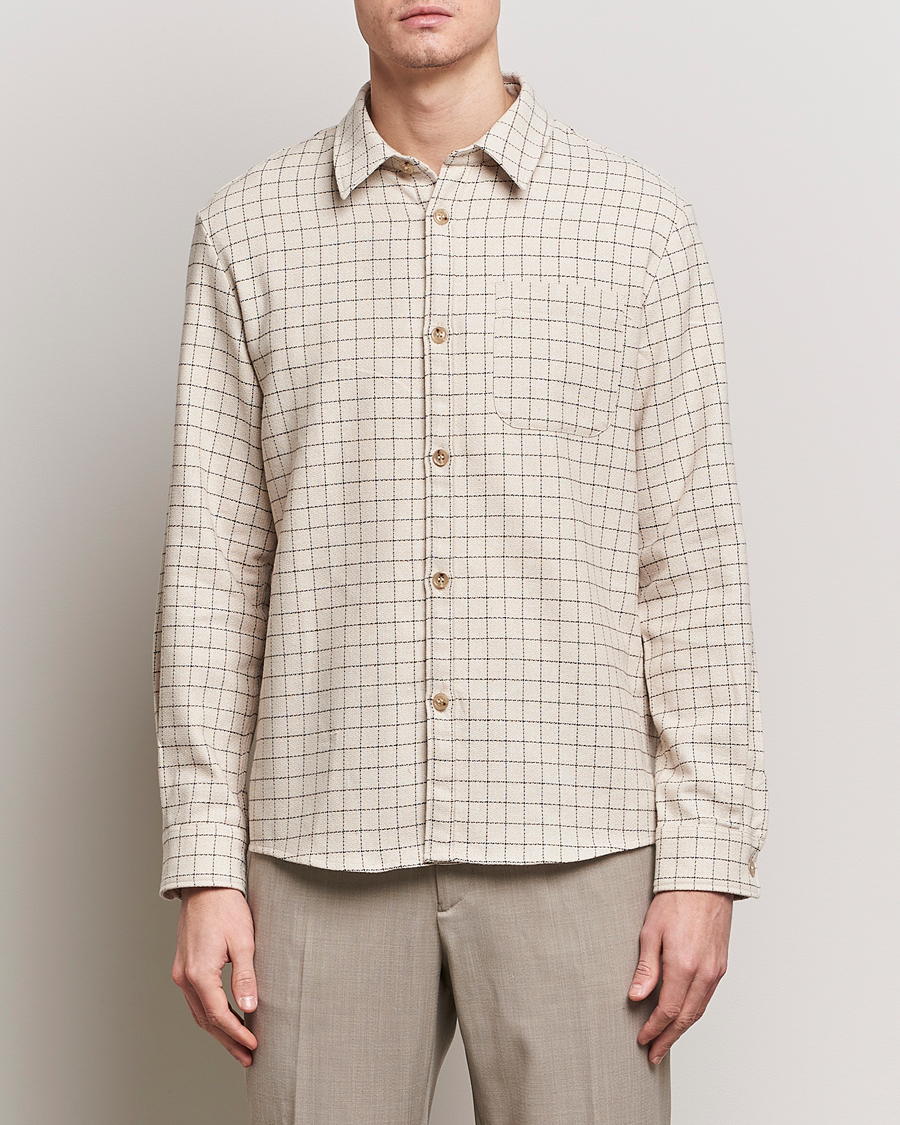 Men | Shirts | A.P.C. | Trek Checked Overshirt Ecru