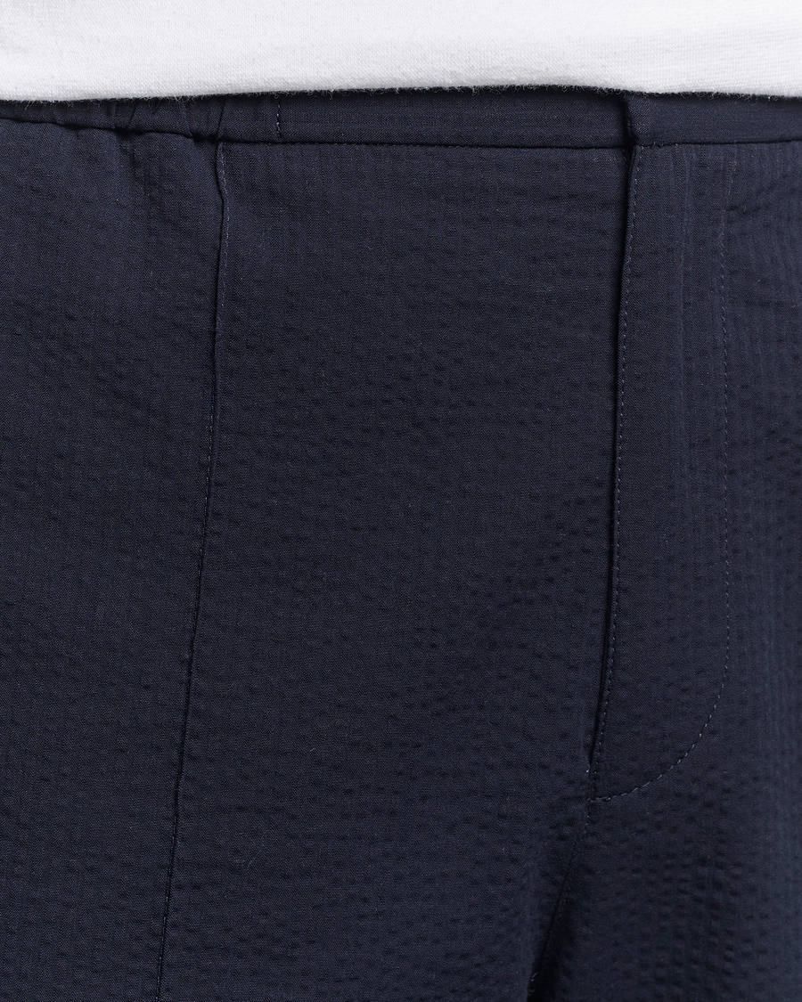 Men | Trousers | A.P.C. | Joaquin Seersucker Drawstring Trousers Dark Navy