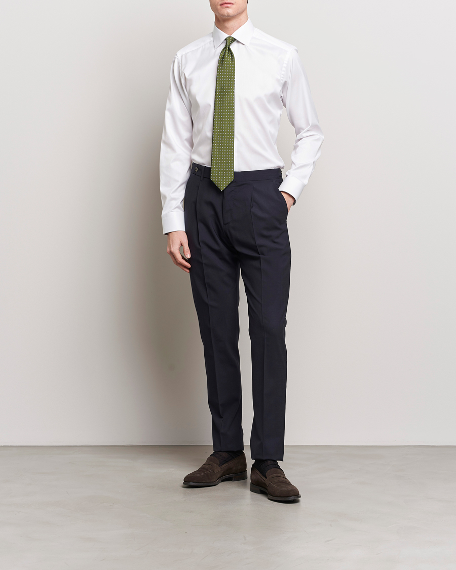 Men | Business & Beyond | Eton | Slim Fit Signature Twill Contrast Shirt White