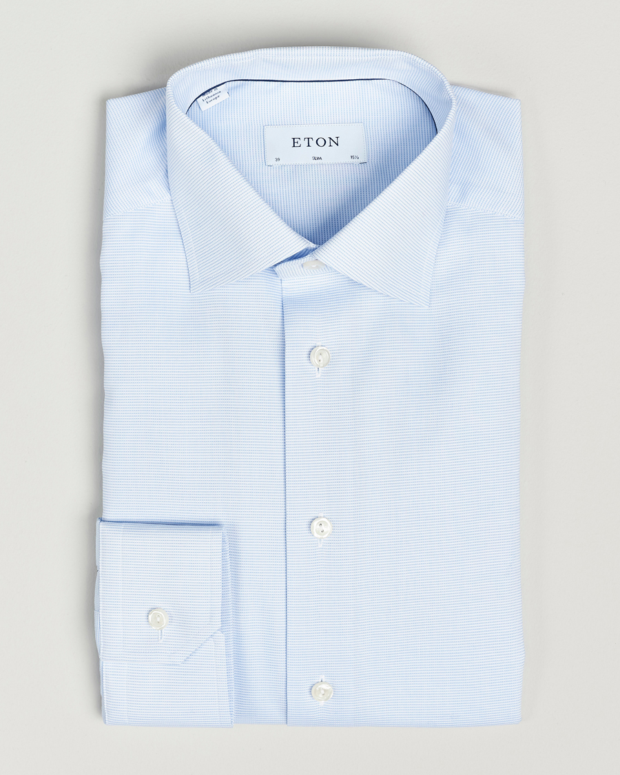 Men | Shirts | Eton | Slim Fit Twill Shirt Light Blue