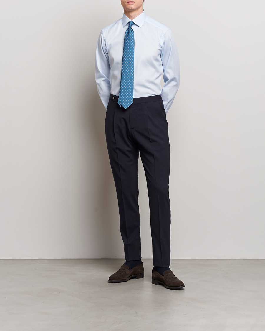 Herr | Businesskjortor | Eton | Slim Fit Twill Shirt Light Blue