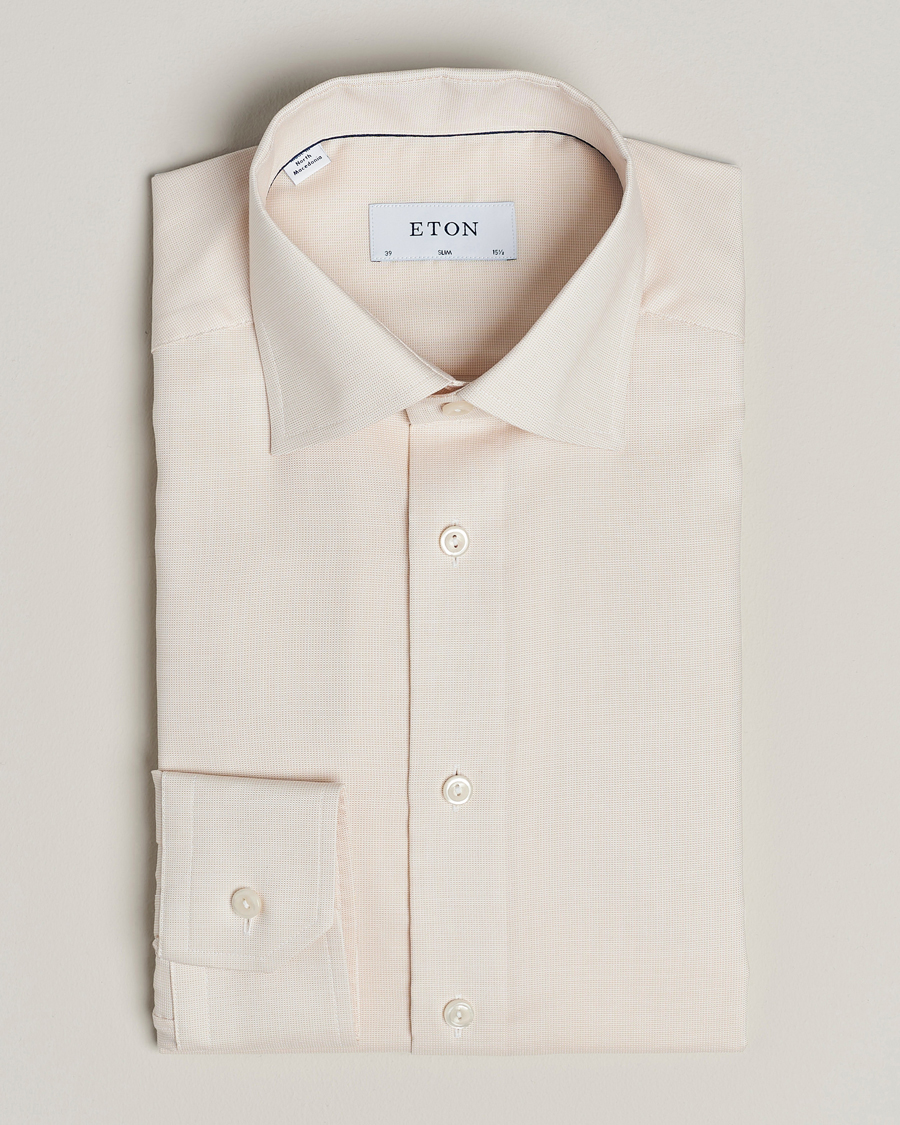 Men | Shirts | Eton | Slim Fit Twill Shirt Light Yellow