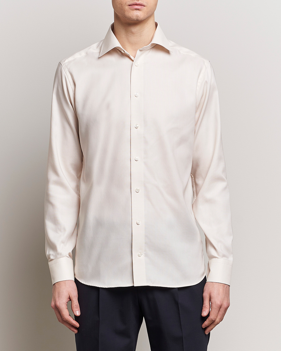 Men | Shirts | Eton | Slim Fit Twill Shirt Light Yellow
