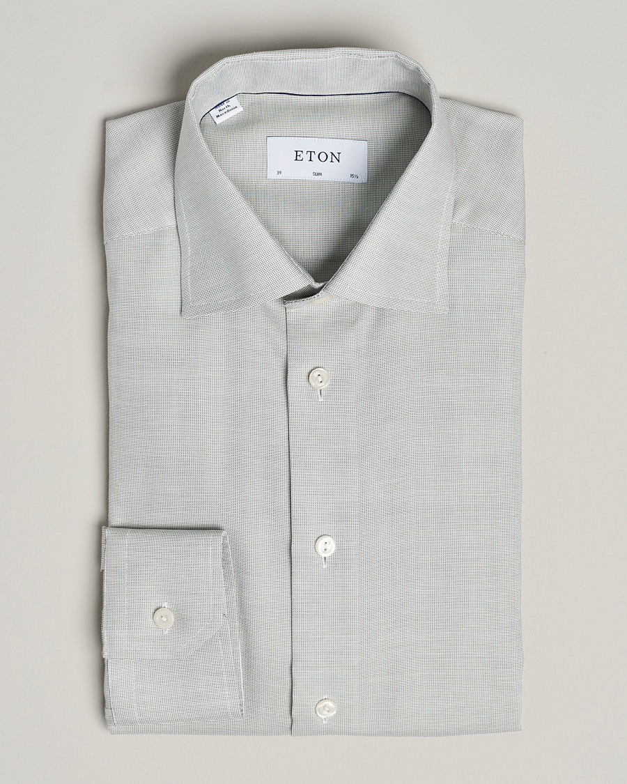 Men | Shirts | Eton | Slim Fit Twill Shirt Mid Green