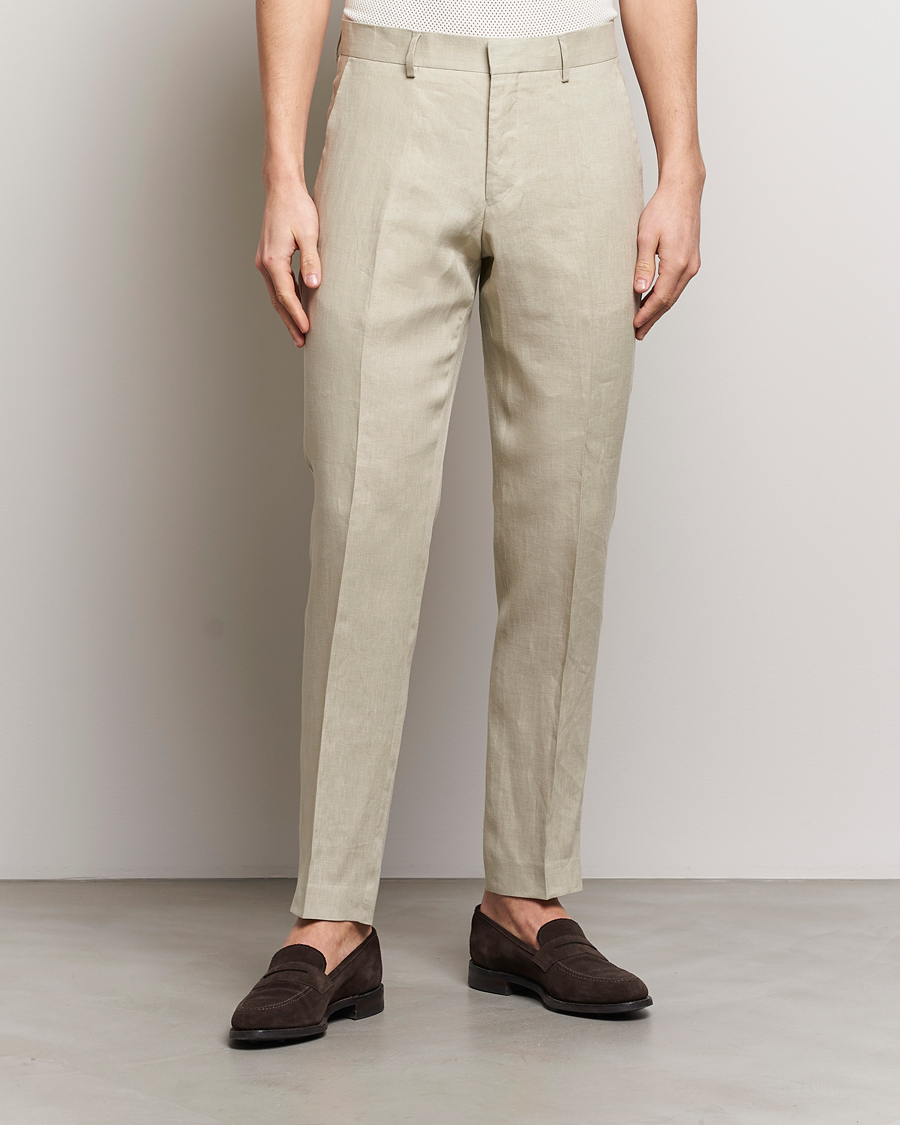Men | Linen Trousers | Tiger of Sweden | Tenuta Linen Suit Trousers Dawn Misty