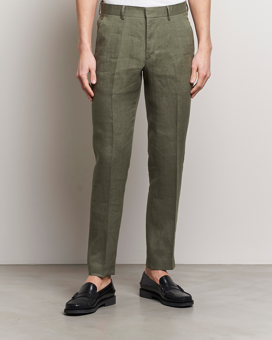 Men | Suit Trousers | Tiger of Sweden | Tenuta Linen Suit Trousers Thyme