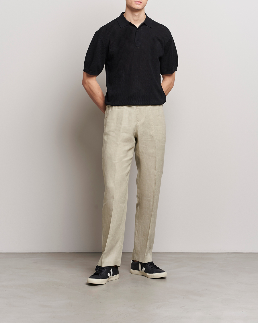 Men | Trousers | Tiger of Sweden | Iscove Linen Drawstring Trousers Dawn Misty