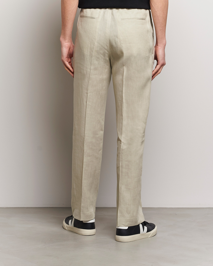 Men | Trousers | Tiger of Sweden | Iscove Linen Drawstring Trousers Dawn Misty
