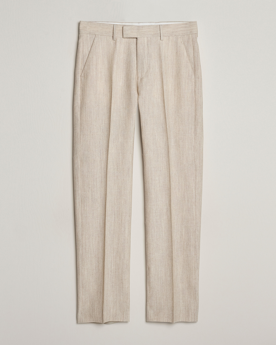 Men | Trousers | Tiger of Sweden | Tenser Wool/Linen Canvas Trousers Natural White