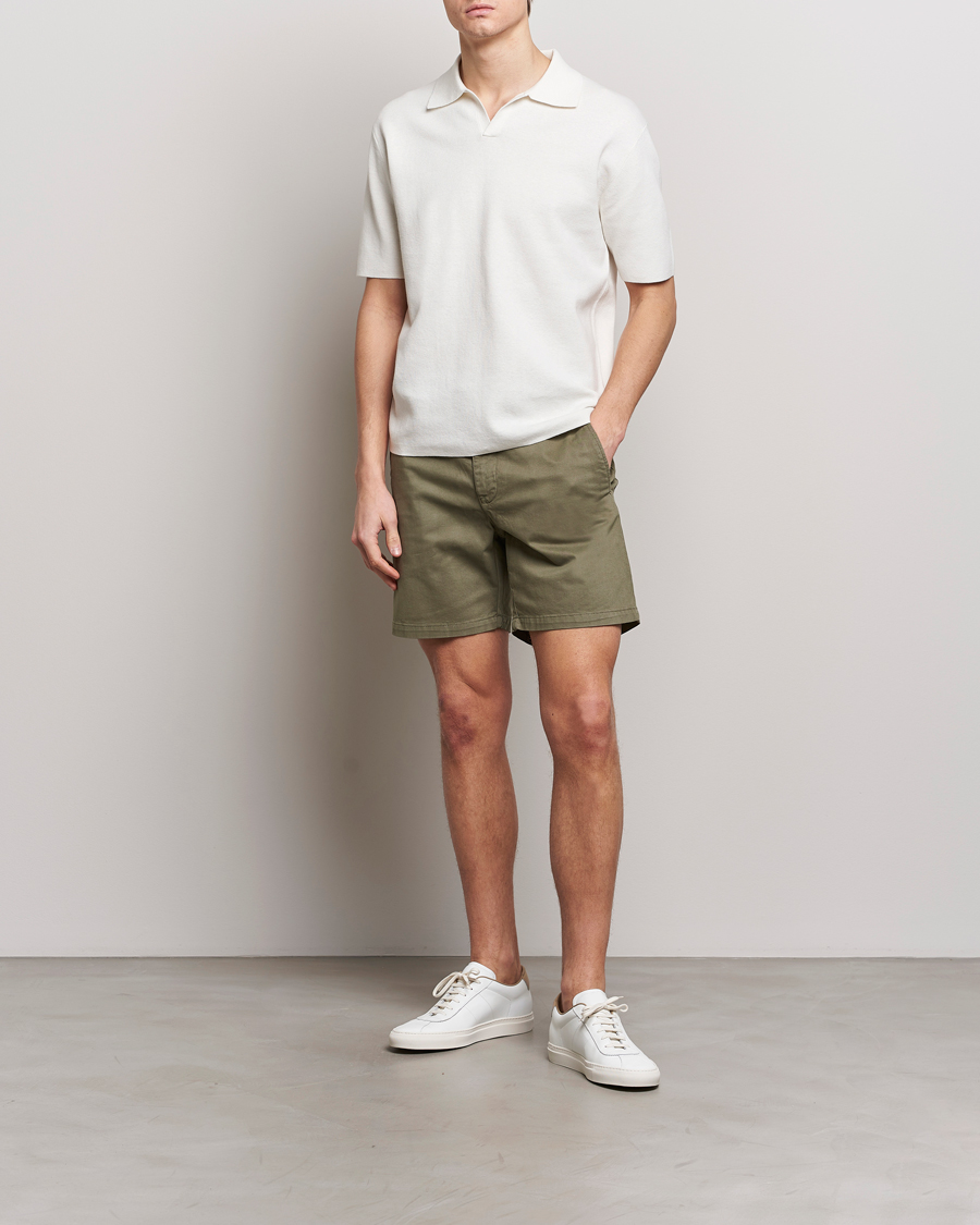 Men | Shorts | Tiger of Sweden | Caid Cotton Chino Shorts Dusty Green