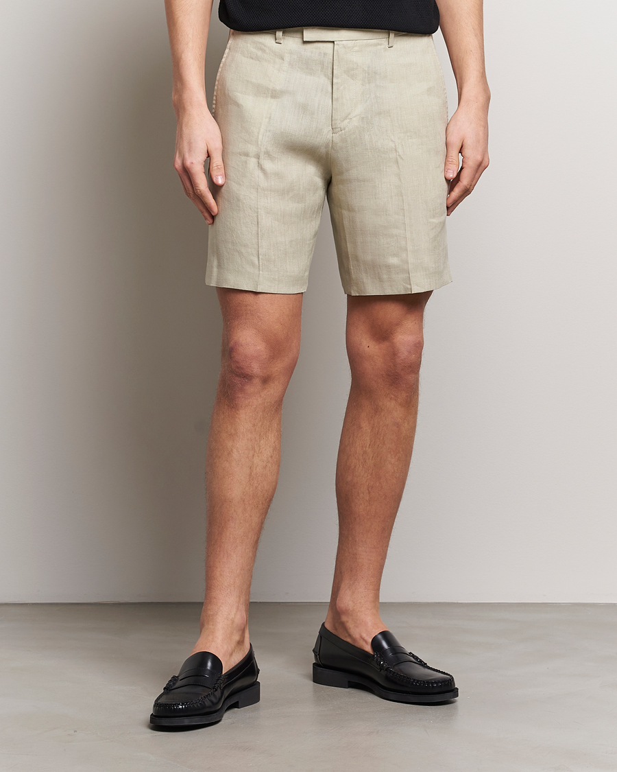 Men | Shorts | Tiger of Sweden | Thiago Linen Shorts Dawn Misty
