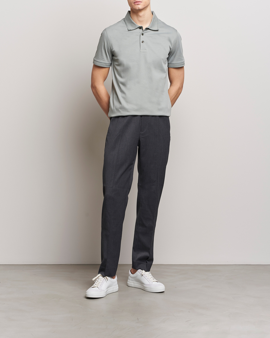 Men | Polo Shirts | Tiger of Sweden | Riose Cotton Polo Shadow