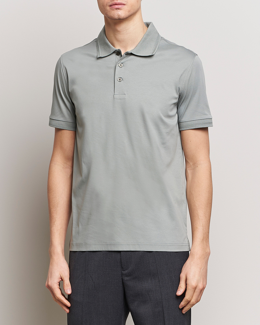 Men | Polo Shirts | Tiger of Sweden | Riose Cotton Polo Shadow