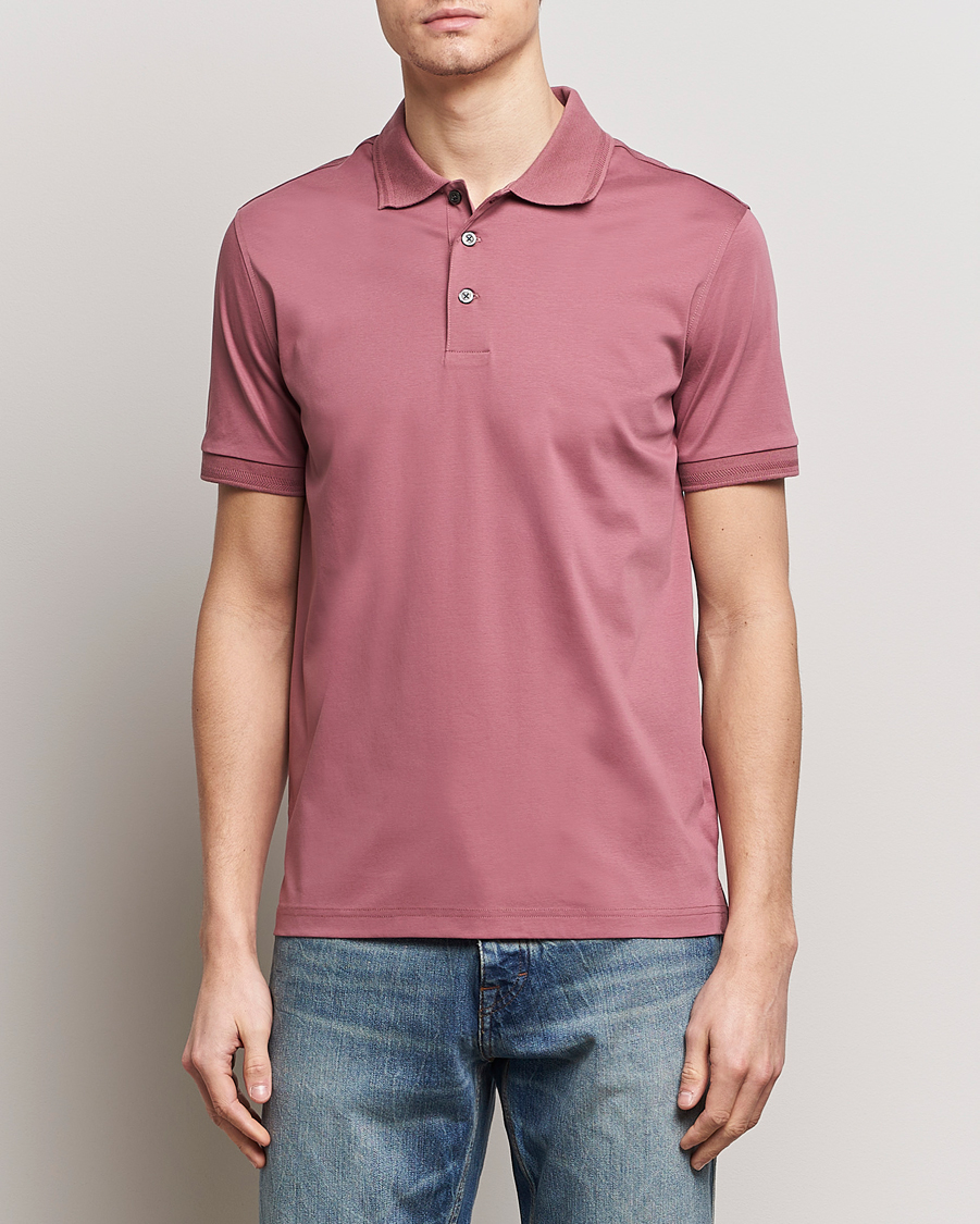 Men | Polo Shirts | Tiger of Sweden | Riose Cotton Polo Rose Brown
