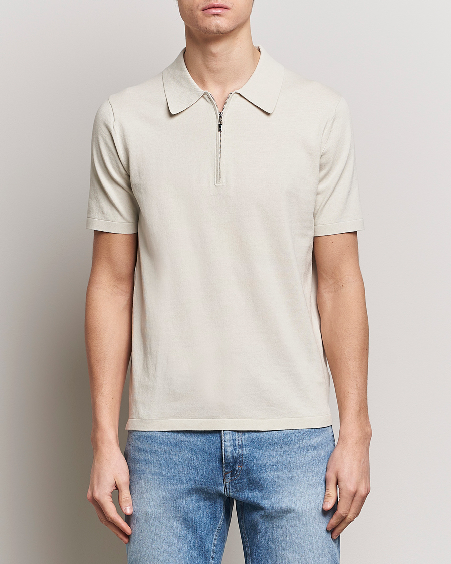 Herr | Pikéer | Tiger of Sweden | Orbit Knitted Cotton Polo Off White