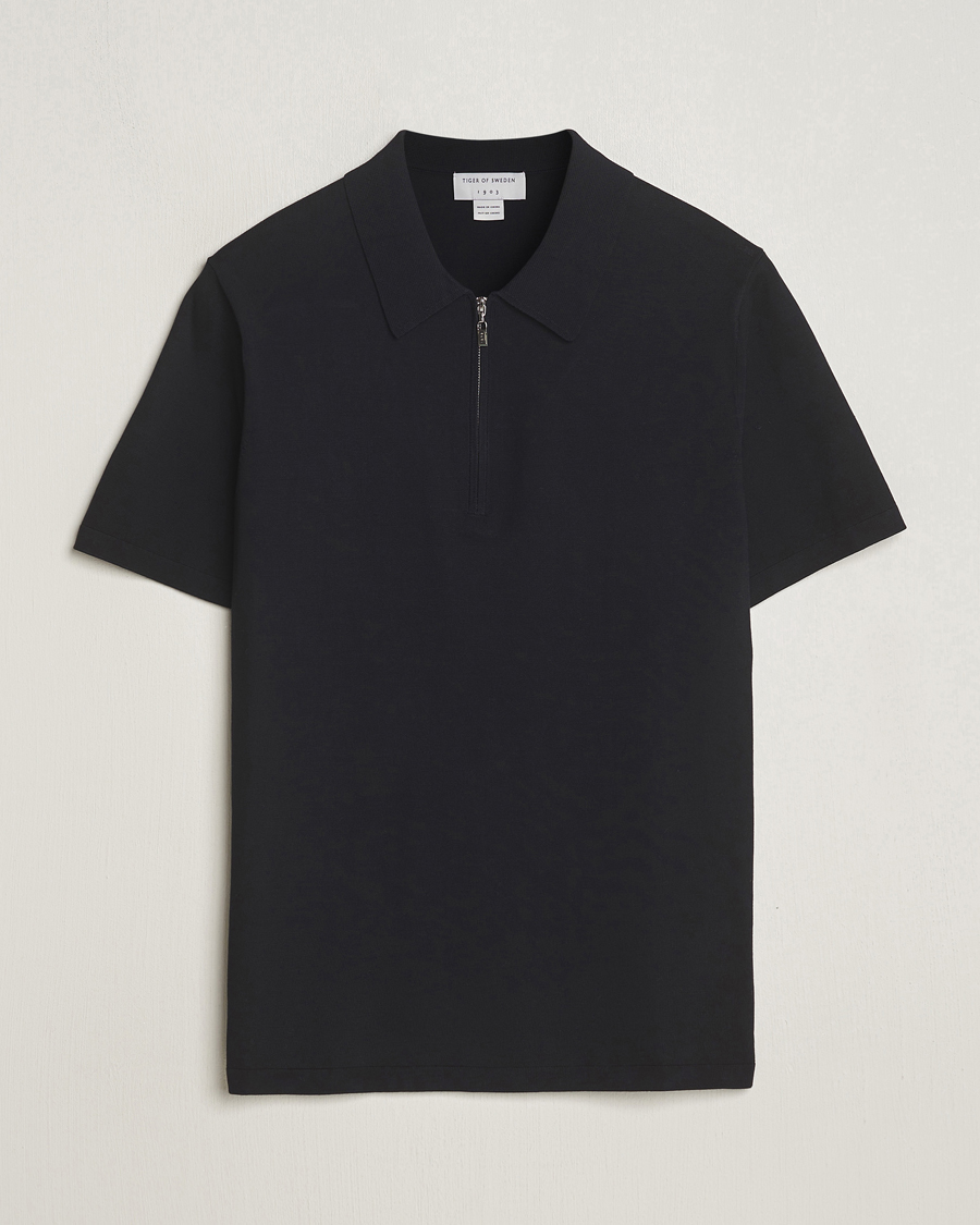 Men | Polo Shirts | Tiger of Sweden | Orbit Knitted Cotton Polo Dark Sailing