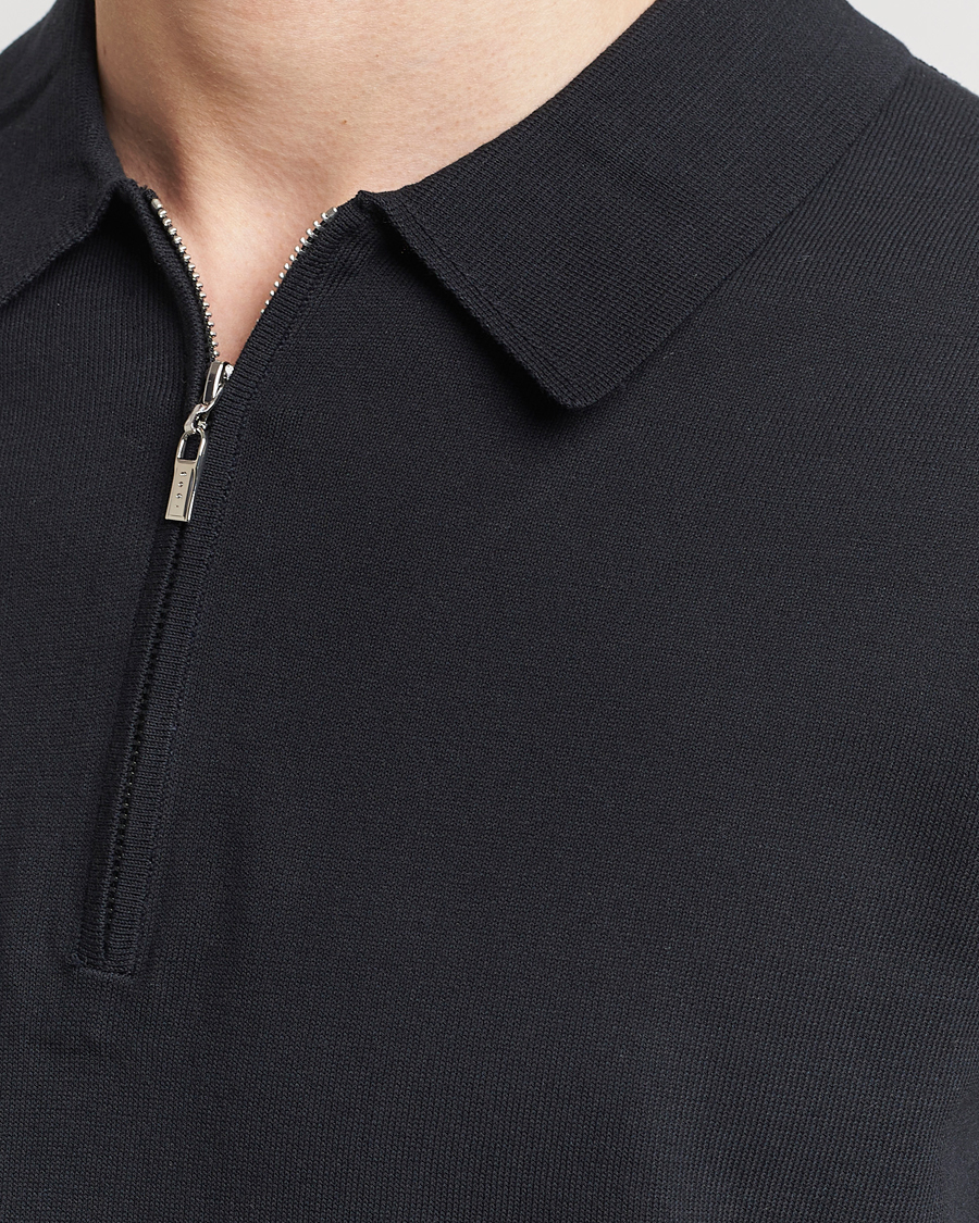 Men | Polo Shirts | Tiger of Sweden | Orbit Knitted Cotton Polo Dark Sailing