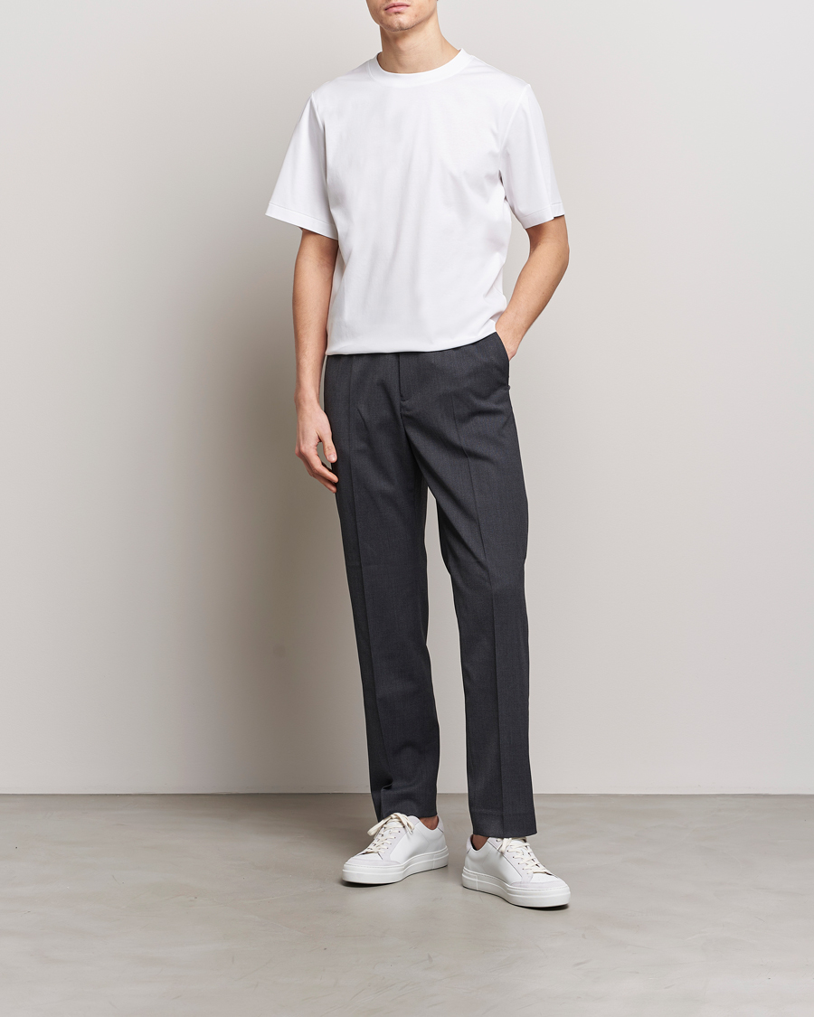 Men | T-Shirts | Tiger of Sweden | Mercerized Cotton Crew Neck T-Shirt Pure White