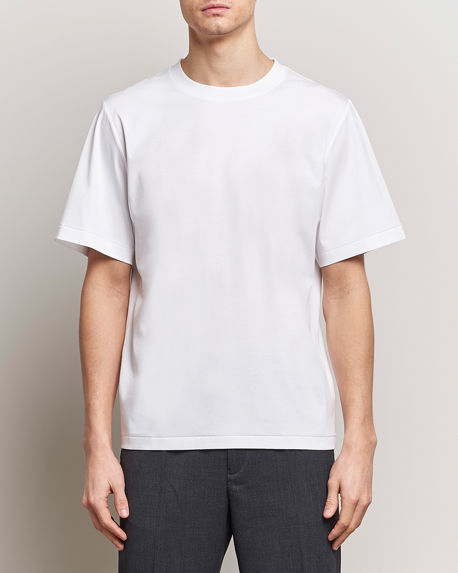 Men | Business & Beyond | Tiger of Sweden | Mercerized Cotton Crew Neck T-Shirt Pure White