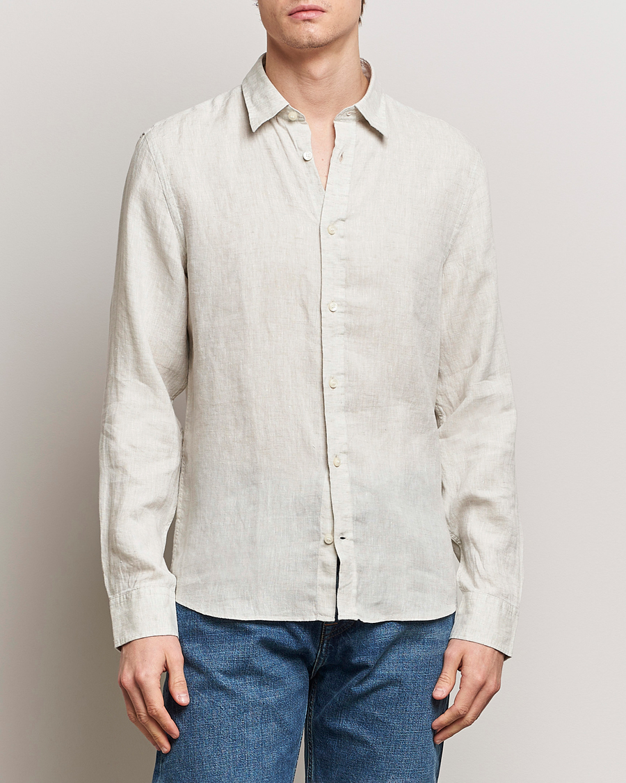 Men | Shirts | Tiger of Sweden | Spenser Linen Shirt Pale Clay