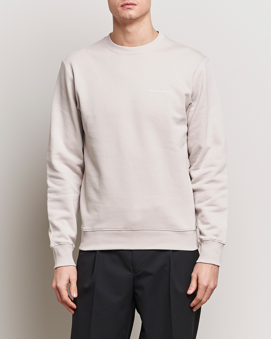 Men | Sweaters & Knitwear | Tiger of Sweden | Emerson Crew Neck Sweatshirt Grey Sand