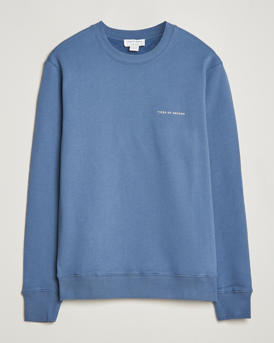 Men | Sweaters & Knitwear | Tiger of Sweden | Emerson Crew Neck Sweatshirt Thunder Blue