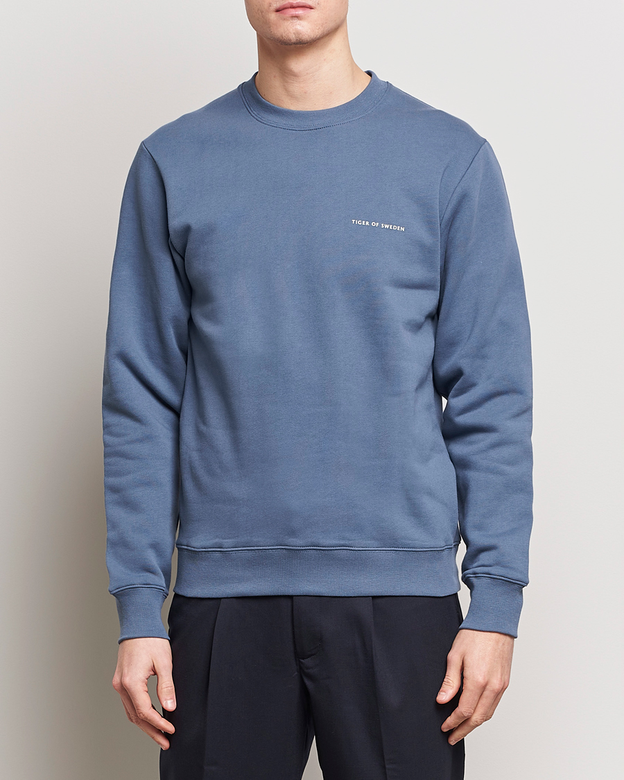 Men | Sweaters & Knitwear | Tiger of Sweden | Emerson Crew Neck Sweatshirt Thunder Blue