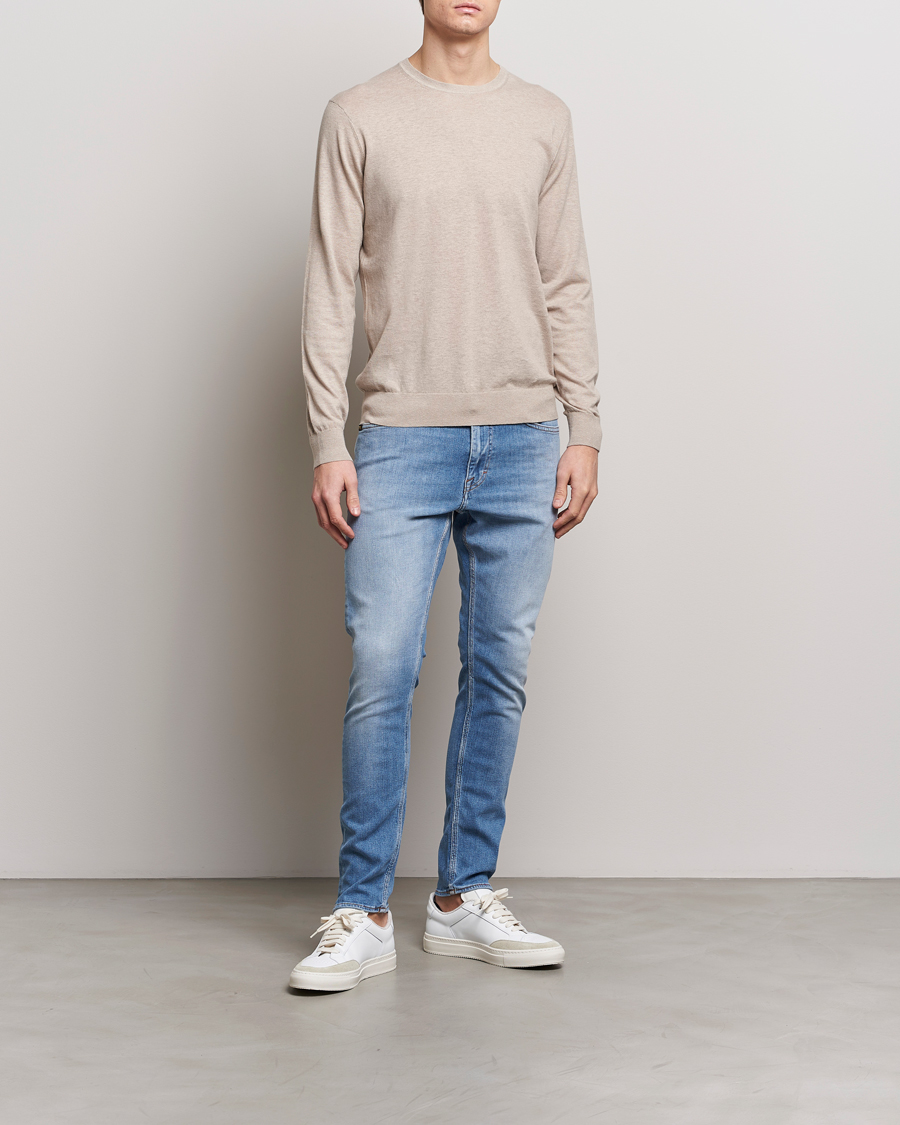 Men | Sweaters & Knitwear | Tiger of Sweden | Michas Cotton/Linen Knitted Sweater Soft Latte