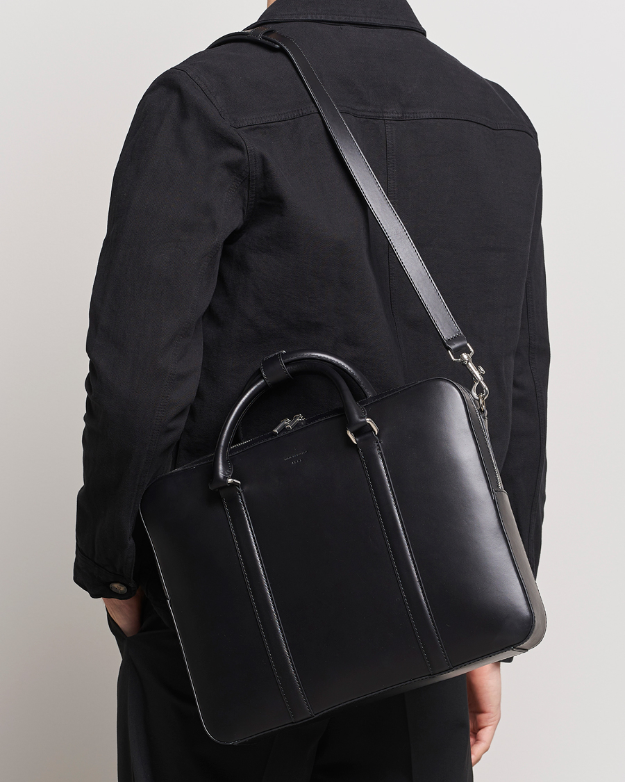 Men | Briefcases | Tiger of Sweden | Brevis Smooth Leather Briefcase Black