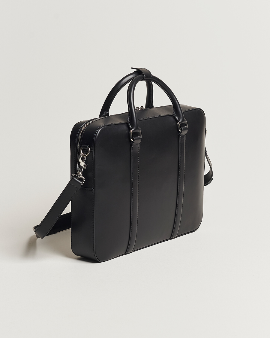 Men | Tiger of Sweden Brevis Smooth Leather Briefcase Black | Tiger of Sweden | Brevis Smooth Leather Briefcase Black