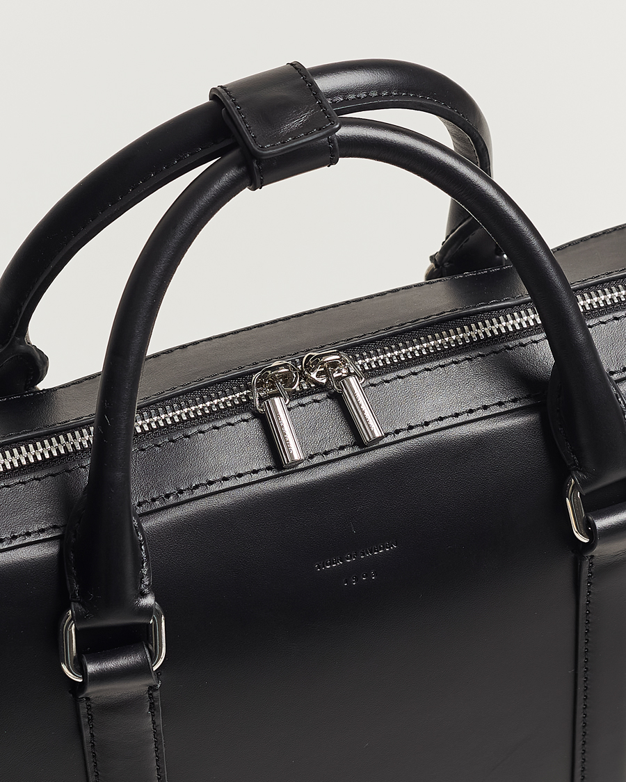 Men | Tiger of Sweden Brevis Smooth Leather Briefcase Black | Tiger of Sweden | Brevis Smooth Leather Briefcase Black