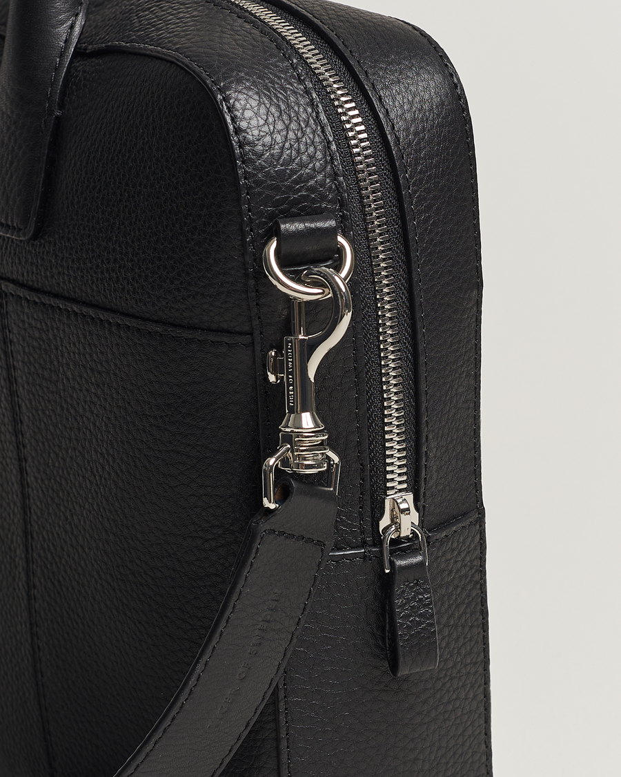 Men | Tiger of Sweden Capa Grained Leather Briefcase Black | Tiger of Sweden | Capa Grained Leather Briefcase Black