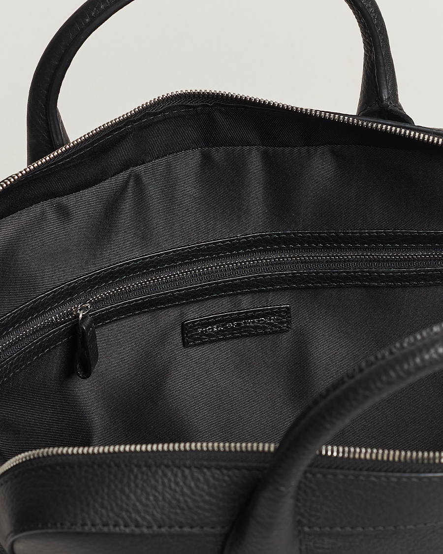 Men | Tiger of Sweden Capa Grained Leather Briefcase Black | Tiger of Sweden | Capa Grained Leather Briefcase Black