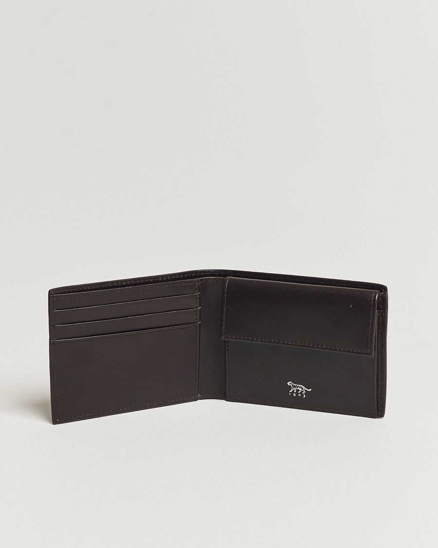 Men | Bi-fold & Zip Wallets | Tiger of Sweden | Wivalius Grained Leather Wallet Dark Brown