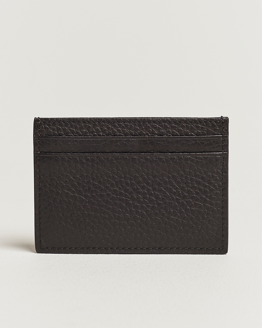 Men | Tiger of Sweden Wharf Grained Leather Card Holder Dark Brown | Tiger of Sweden | Wharf Grained Leather Card Holder Dark Brown