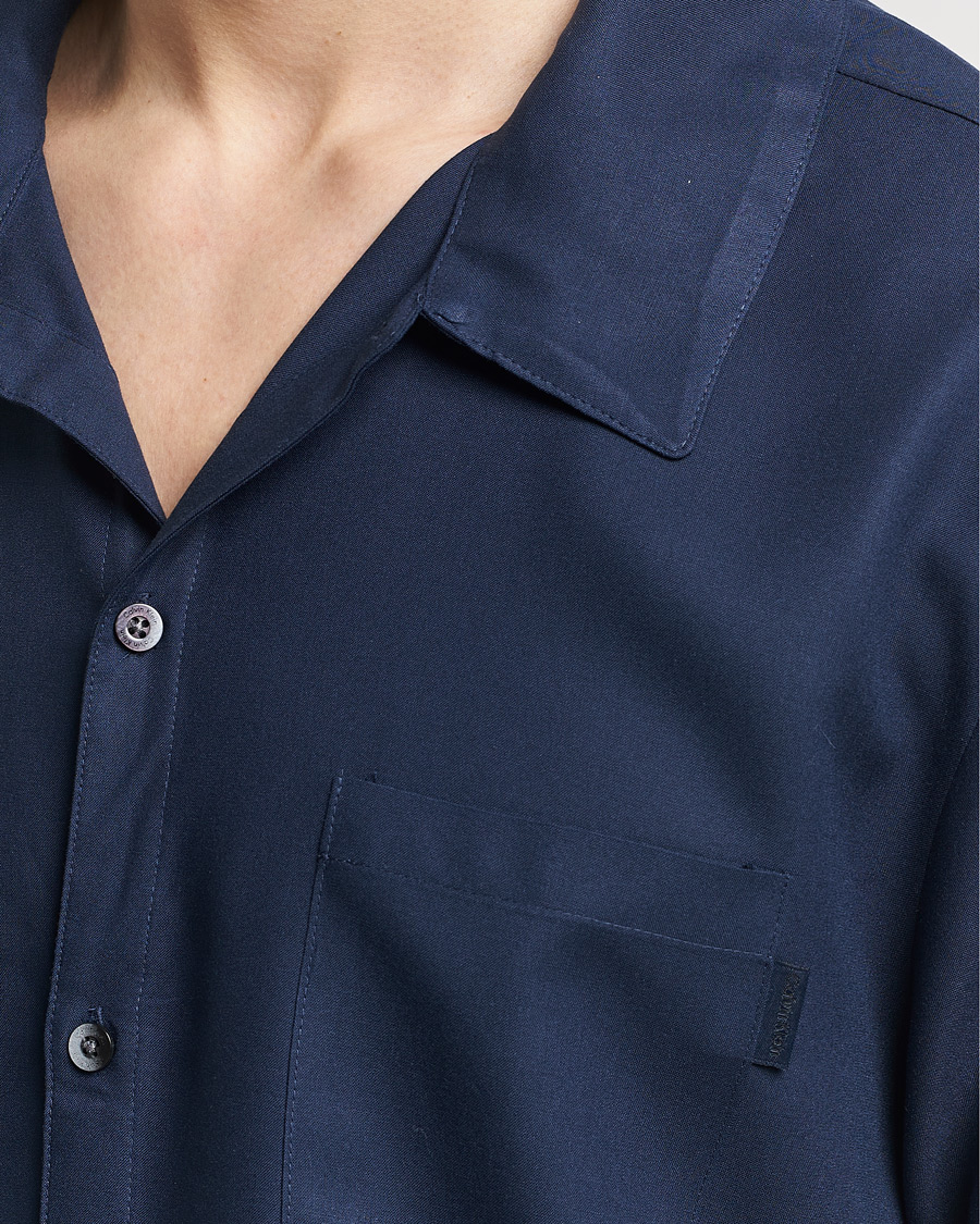 Men | Pyjamas & Robes | Calvin Klein | Viscose Short Sleeve Pyjama Set Blue Shadow