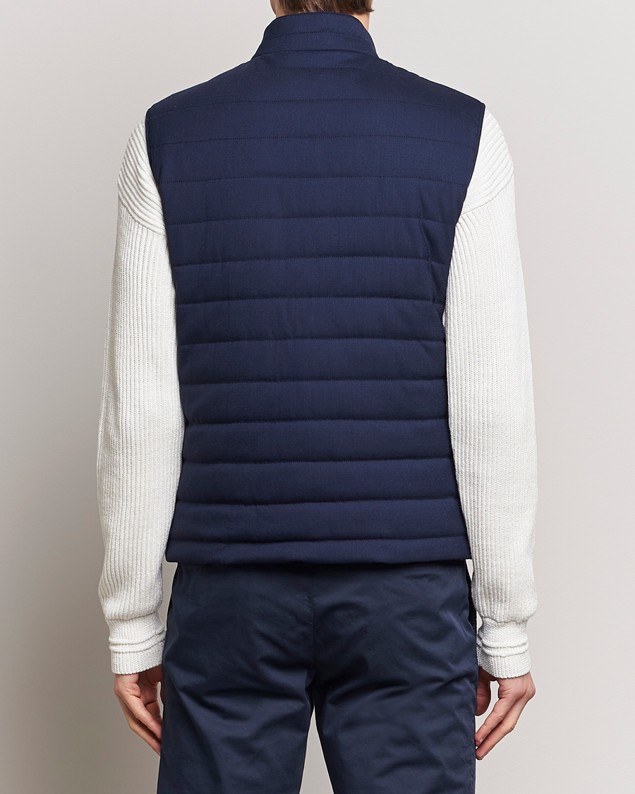 Men | Coats & Jackets | Kiton | Technical Wool Gilet Navy