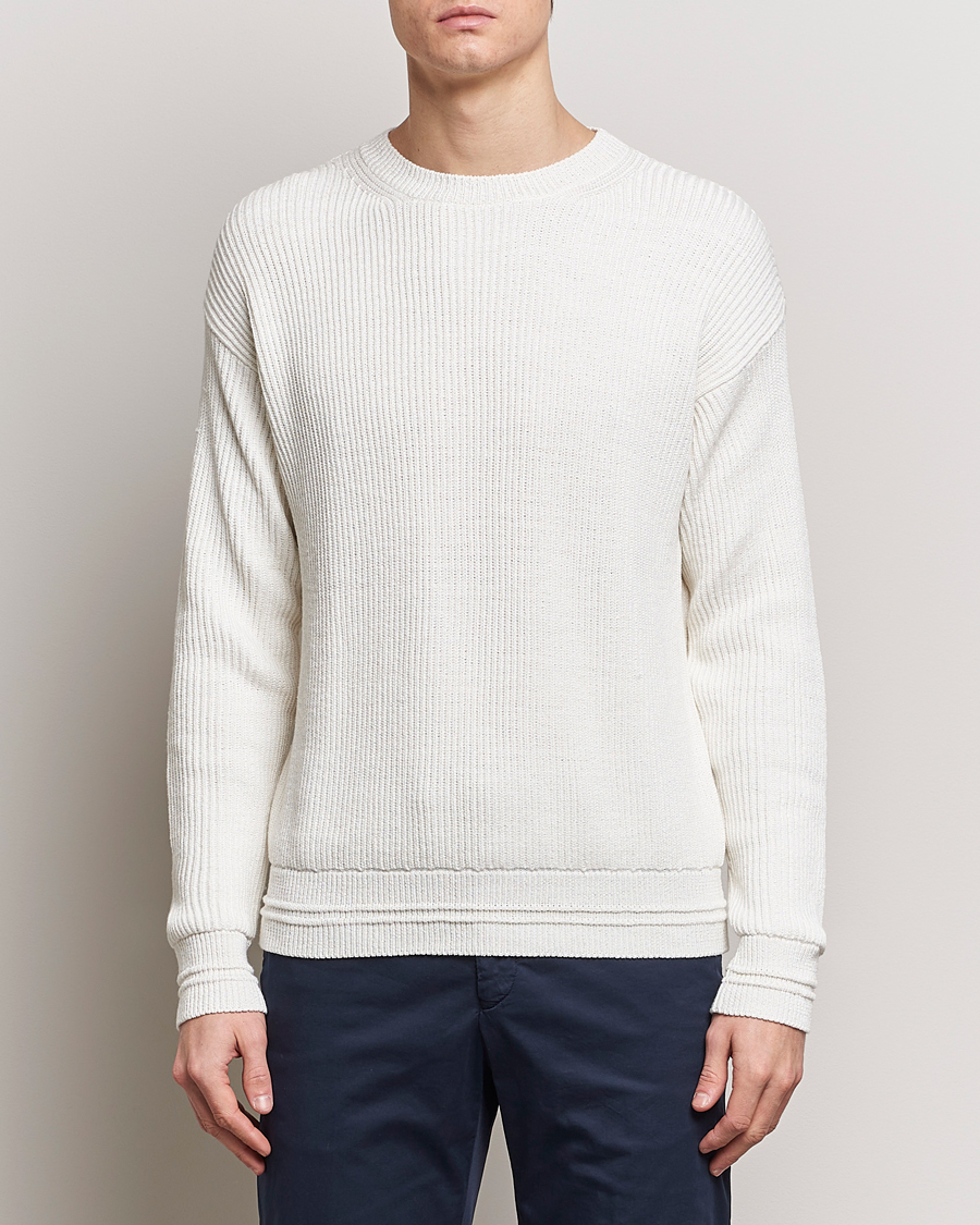 Herre |  | Kiton | Cotton/Silk Rib Pullover Off White