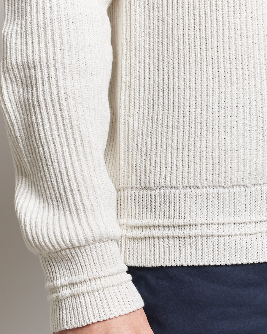 Men | Sweaters & Knitwear | Kiton | Cotton/Silk Rib Pullover Off White