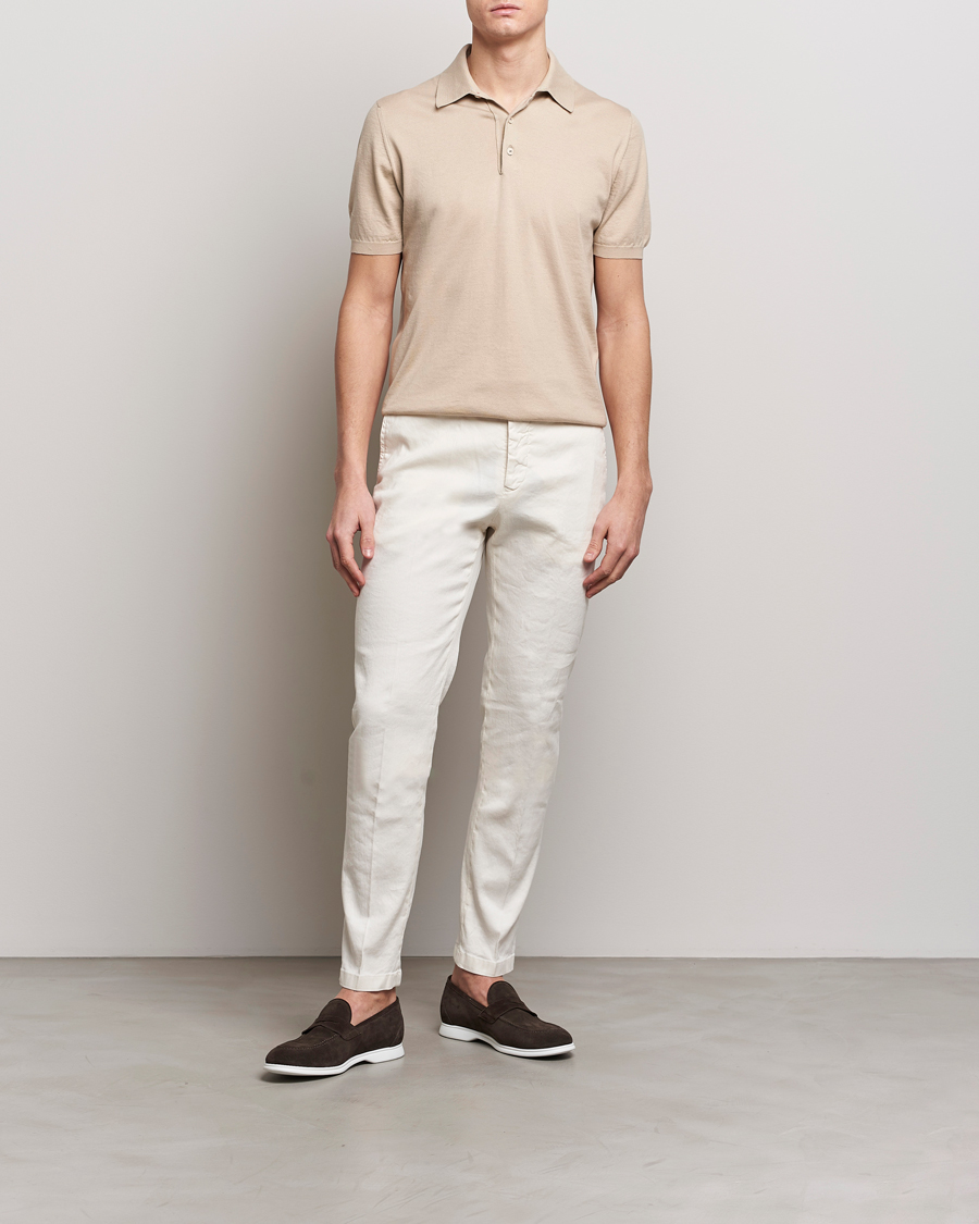 Men | Polo Shirts | Kiton | Sea Island Cotton Polo Beige