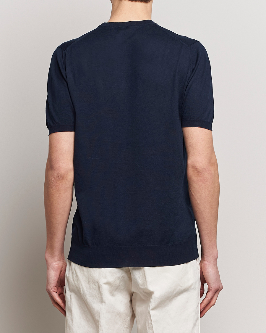 Men | T-Shirts | Kiton | Sea Island Cotton Knit T-Shirt Navy