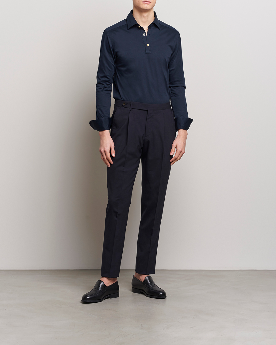 Men | Shirts | Kiton | Popover Shirt Navy
