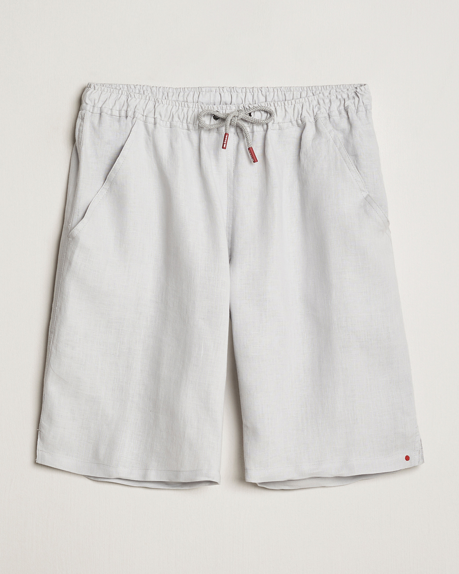 Men |  | Kiton | Linen Drawstring Shorts Light Grey