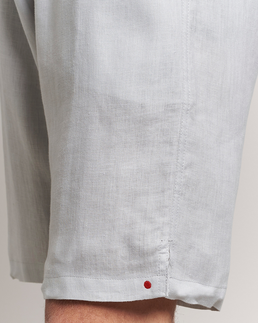 Men | Shorts | Kiton | Linen Drawstring Shorts Light Grey