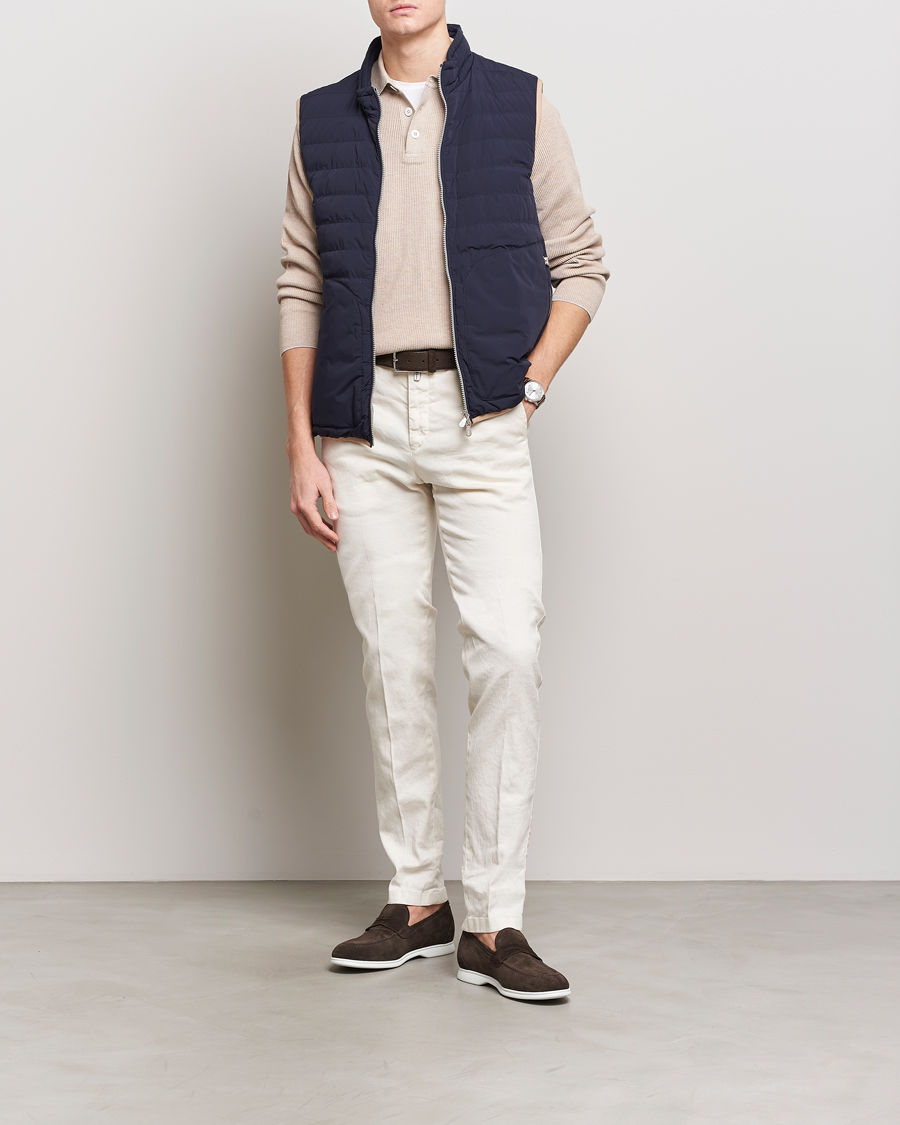Men | Trousers | Kiton | Linen Trousers Light Beige
