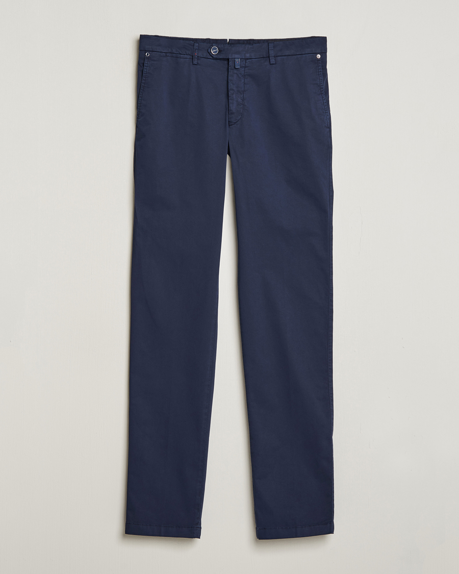 Men | Trousers | Kiton | Slim Fit Cotton Chinos Navy
