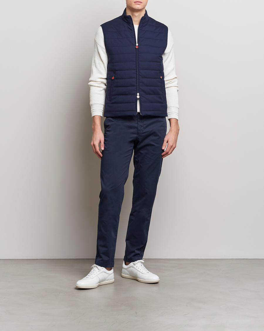 Men | Trousers | Kiton | Slim Fit Cotton Chinos Navy