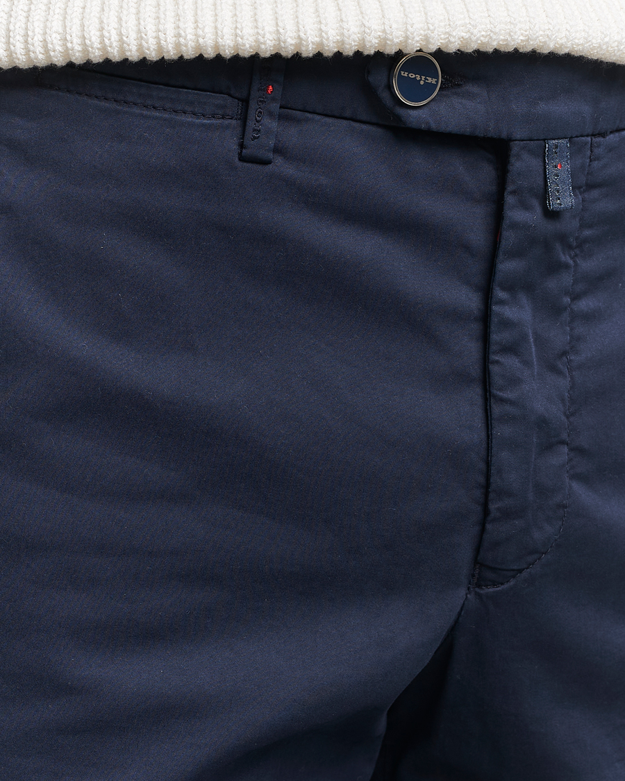 Men | Trousers | Kiton | Slim Fit Cotton Chinos Navy