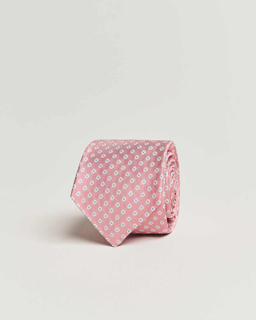 Men | Kiton Micro Flower Silk Tie Pink | Kiton | Micro Flower Silk Tie Pink