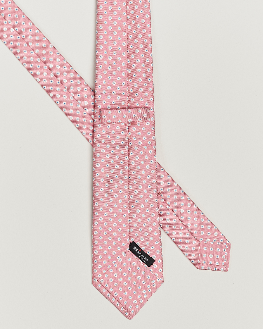 Men | Kiton Micro Flower Silk Tie Pink | Kiton | Micro Flower Silk Tie Pink